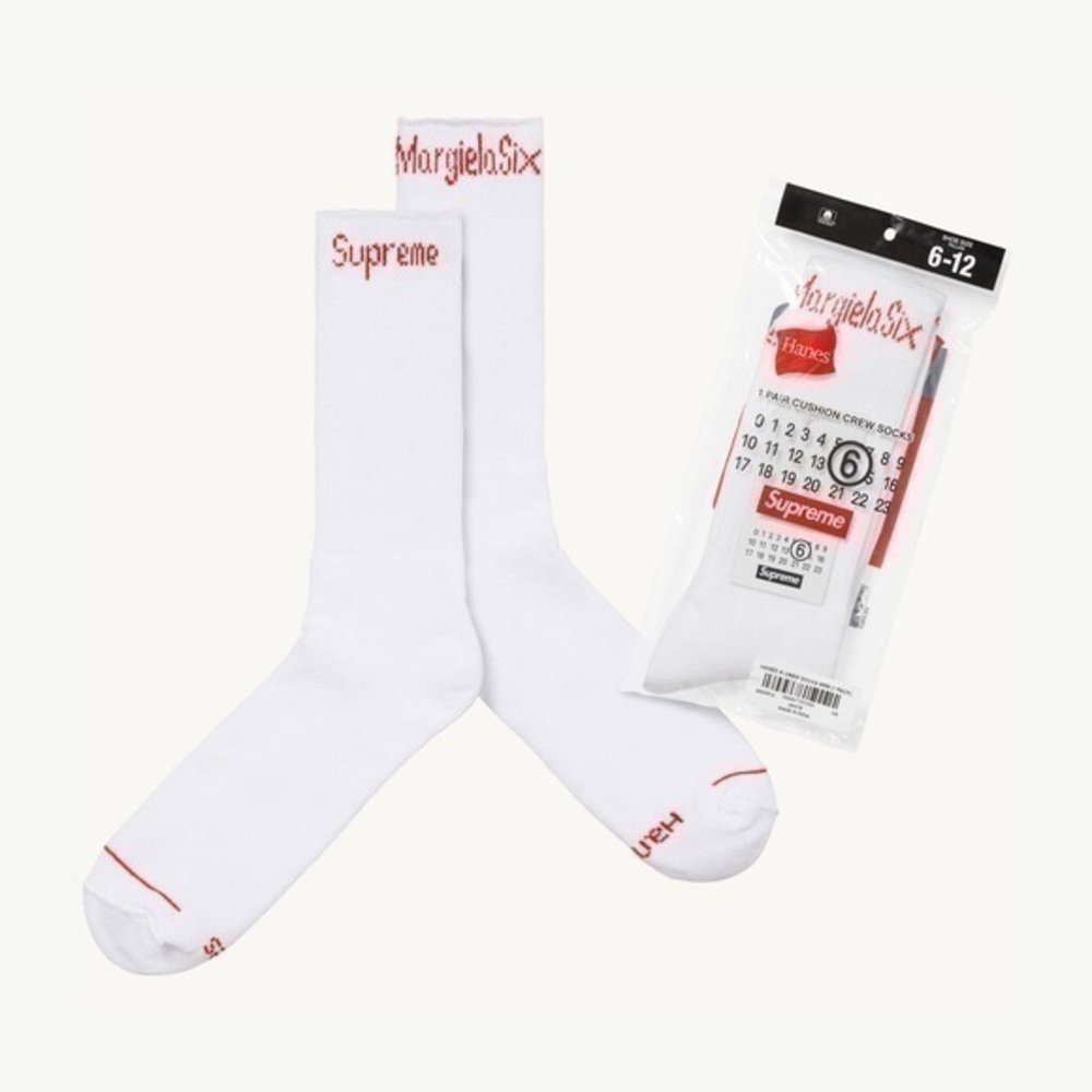 Supreme Maison Margiela MM6 Hanes Crew Socks